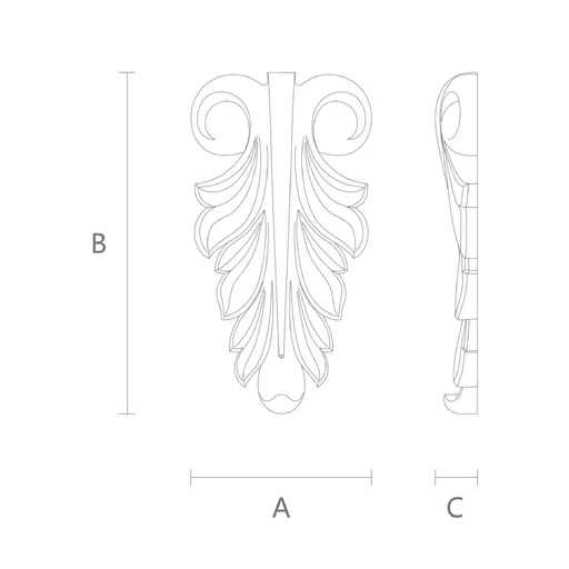 N-087 small vertical decorative drop applique