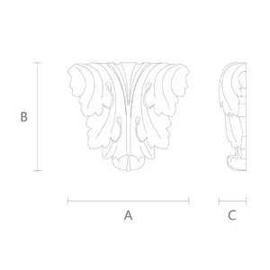 Smal lwood acanthus leaf applique for furniture