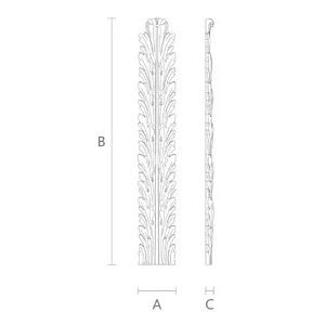 narrow vertical acanthus wood drop 