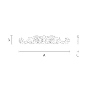 large horizontal carved floral acanthus scrolls wood carving applique 