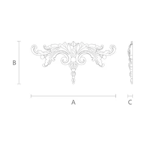 oak horizontal decorative bell wood carving applique 