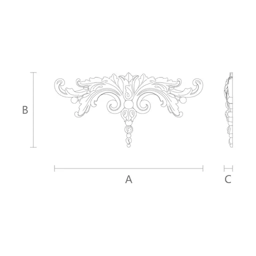 oak horizontal decorative bell wood carving applique 