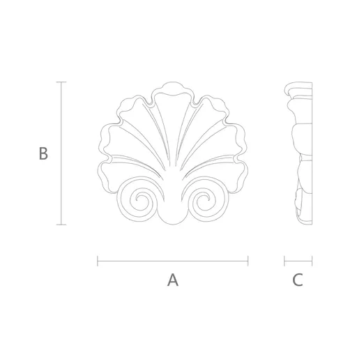 small decorative shell carving applique beech