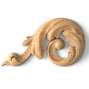 Unfinished Classic-style scrolled onlay, Left Unfinished Classic-style scrolled onlay, Left