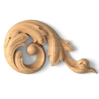 Unfinished Classic-style scrolled onlay, Right Unfinished Classic-style scrolled onlay, Right