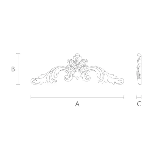 N-122 Small Acanthus Wood Center Pediment