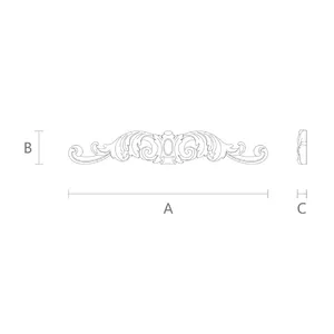 N-123 Wooden Cartouche Center Pediment classical style