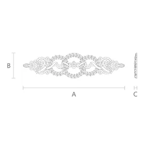 architectural wreath oak carving applique - 1