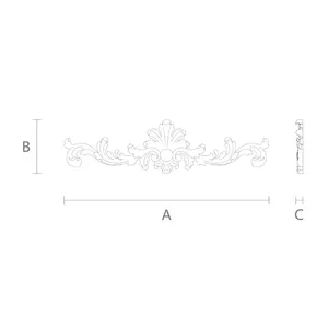 N-125 large horizontal artistic acanthus wood swag