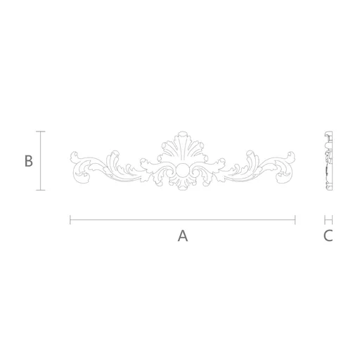 N-125 large horizontal artistic acanthus wood swag