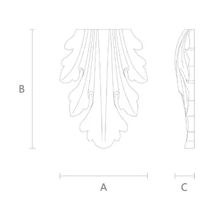 small vertical ornamental acanthus wood onlay 