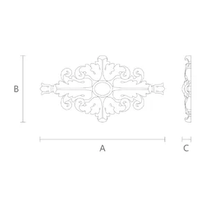 oak medium ornamental leaf onlay applique 