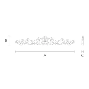 horizontal carved scroll wood carving applique renaissance style