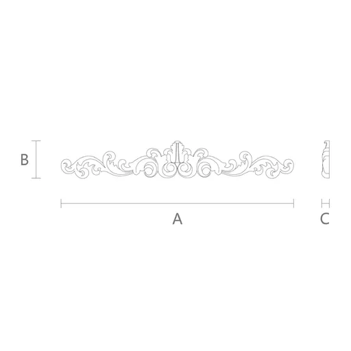 horizontal carved scroll wood carving applique renaissance style