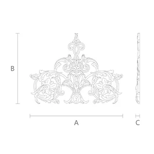 decorative floral acanthus scrolls Center Onlay