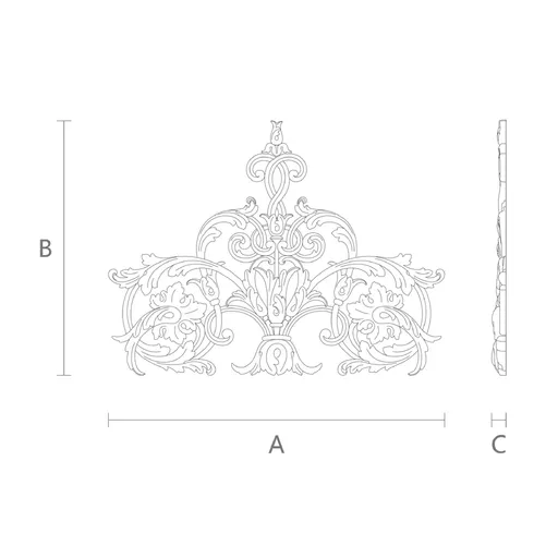 decorative floral acanthus scrolls Center Onlay