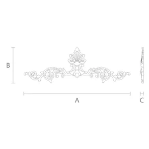 horizontal floral acanthus scrolls wood carving applique 