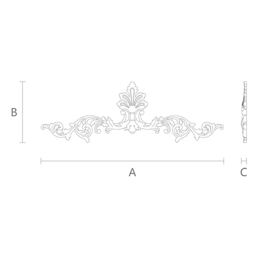 horizontal floral acanthus scrolls wood carving applique 