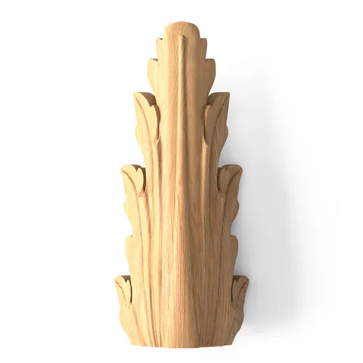 N-169.1 vertical hand carved acanthus wood applique classical style
