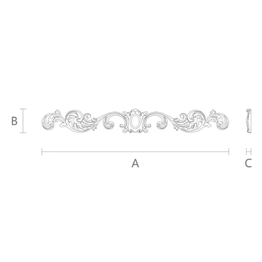 horizontal decorative scroll oak carving applique renaissance style