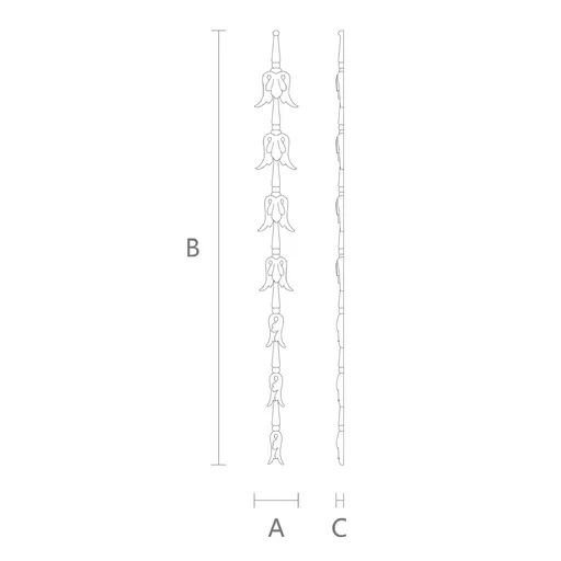 horizontal decorative bell drop victorian style beech