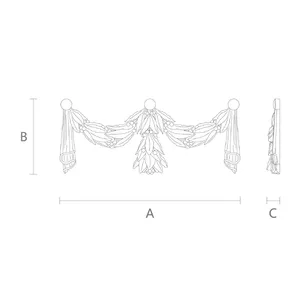 wood horizontal decorative flower garland