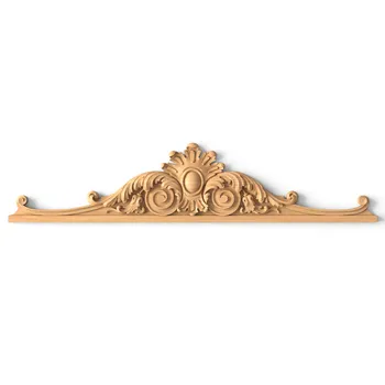 Ornate Carved Wooden Furniture Pediment with Acanthus