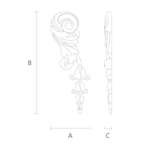 corner carved floral acanthus scrolls from oak