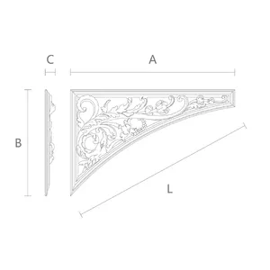 corner architectural leaf wood onlay applique