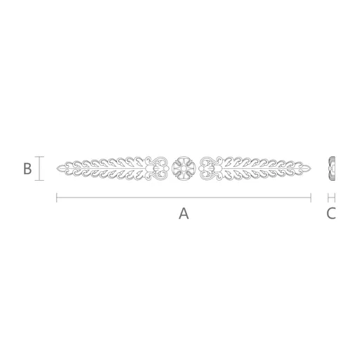 horizontal decorative scroll onlay applique classical style oak