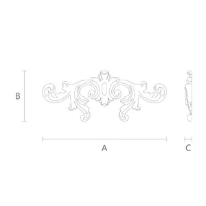N-187 furniture Carved Wood Cartouche Pediment