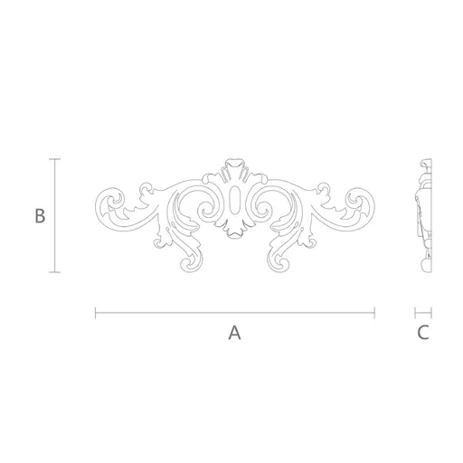 N-187 furniture Carved Wood Cartouche Pediment