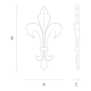 vertical ornate leaf oak onlay 