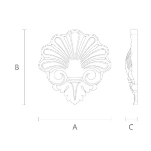 shell wood onlay victorian style - 1