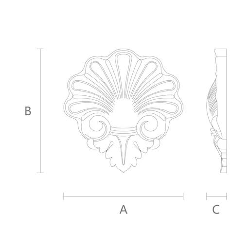 shell wood onlay victorian style - 1