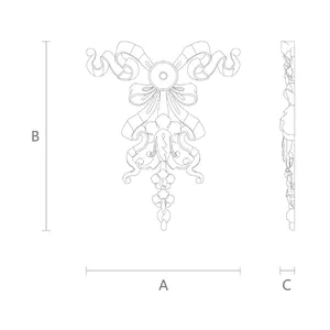 vertical carved ribbon oak applique baroque style