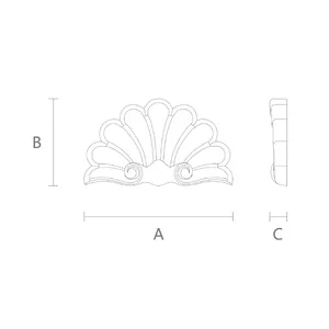 N-203 oak ornamental shell applique classical style