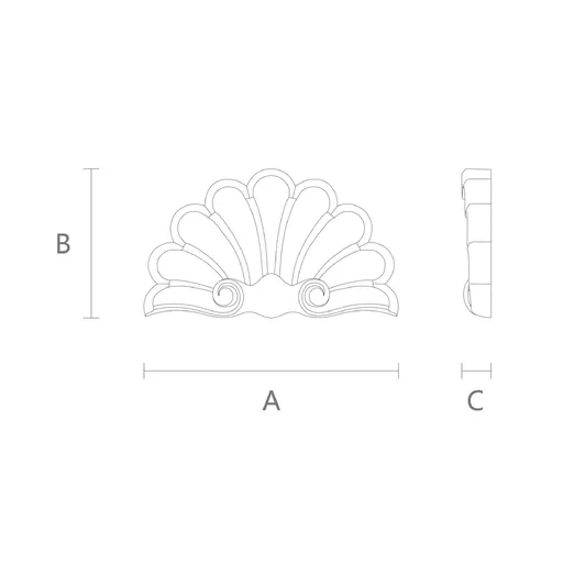 N-203 oak ornamental shell applique classical style