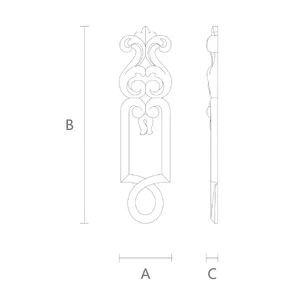 vertical carved scroll wood onlay applique 