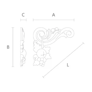 Corner Applique | Vineyard & Fruit Bracket