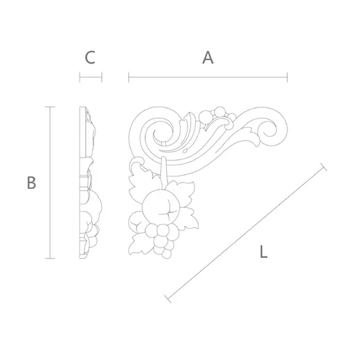 Corner Applique | Vineyard & Fruit Bracket