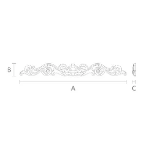 N-214 horizontal carved scroll wood applique