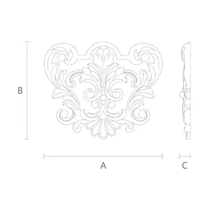 decorative floral acanthus scrolls beech carving applique