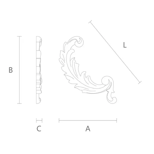corner architectural scroll onlay applique classical style