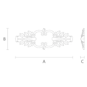 horizontal architectural acanthus wood carving applique 