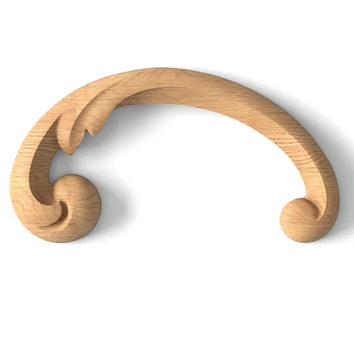 N-288L small corner carved scroll wood applique classical style