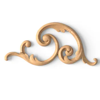 Carved Wood Antique-Style Acanthus Onlay, Right