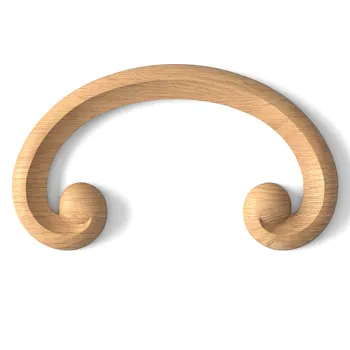 Small Symmetrical Wooden Scroll Onlay with Smooth Volutes