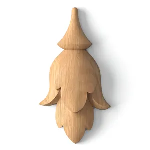 Classical Style Hardwood Flower Bud Onlay