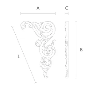 Scrollwork Wood Corner Onlay